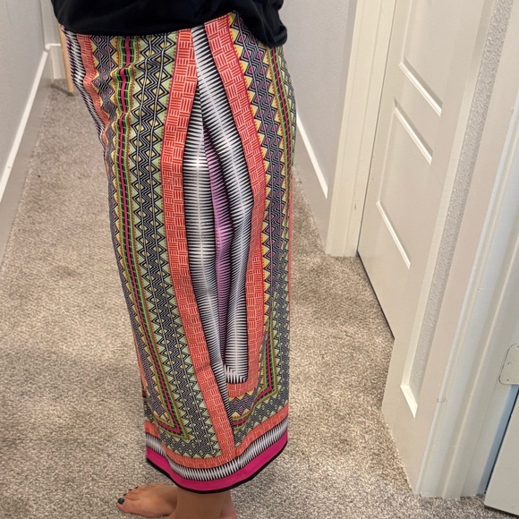 Bisou Bisou Michele Bohbot Colorful Geometric Patterned Skirt- Size Large - Picture 4 of 11